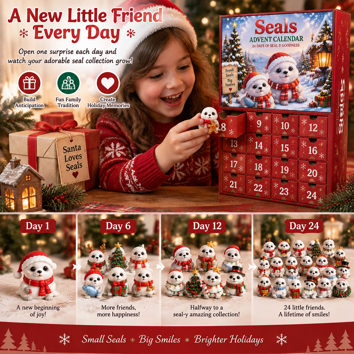 24 Days of Seal-y Christmas – Seal Advent Calendar with 24 Cute Holiday Collectible Characters
