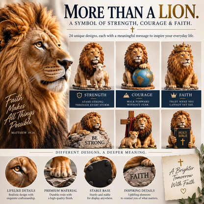 Lion of Faith– 24 Days of Strength, Courage & Blessings, Christian Lion Collection & Meaningful Faith Gift