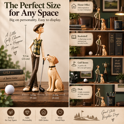 ⛳ Golfer & Loyal Dog Figurine Set 🐾 – Heartwarming Golf Decor & Unique Gift for Golf Lovers