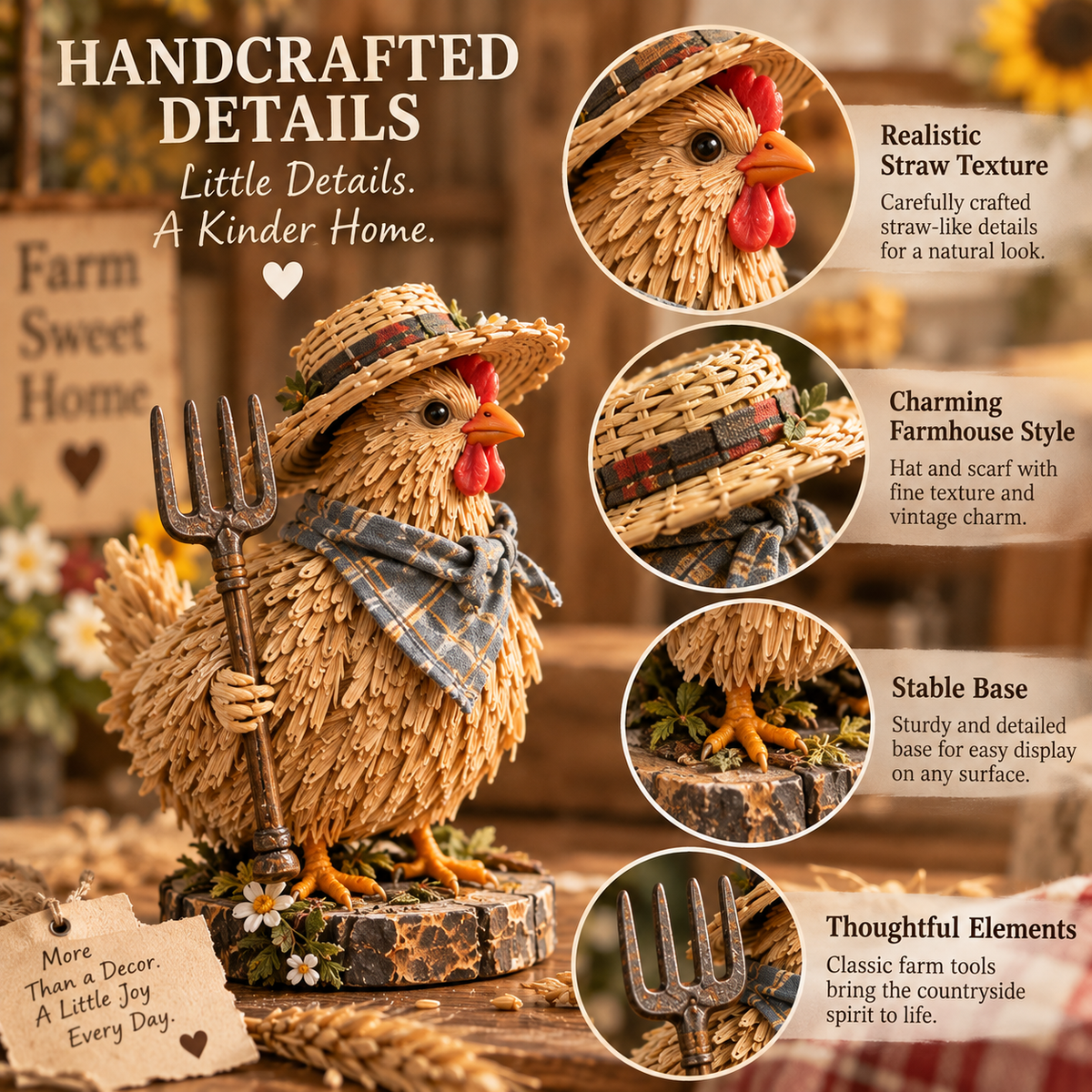 🐓 24 Days of Straw Chickens — Build Your Little Farmhouse Flock