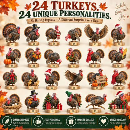 🦃 24 Thankful Turkeys – 24 Days of Gratitude Holiday Countdown