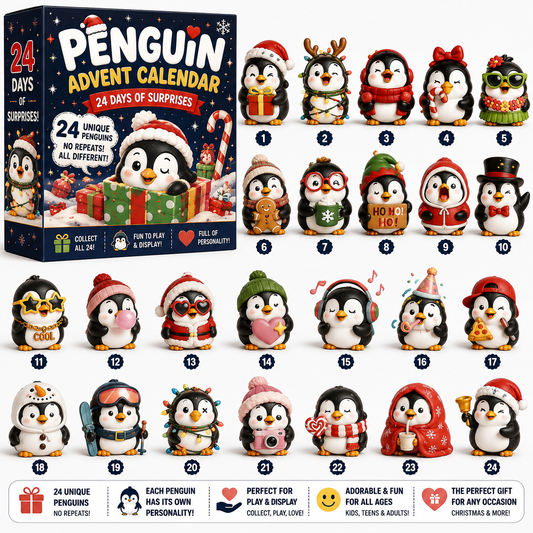 🐧 24 Days of Penguin Surprises Advent Calendar – 24 Unique Penguins, 3 Fun Editions