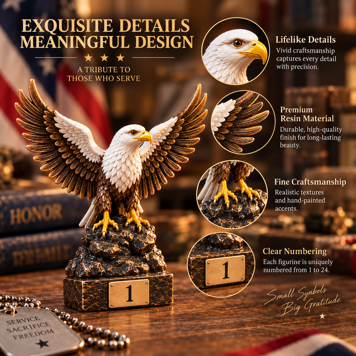 24 Symbols of Service & Home — A Meaningful Keepsake Collection for Veterans & Military Families