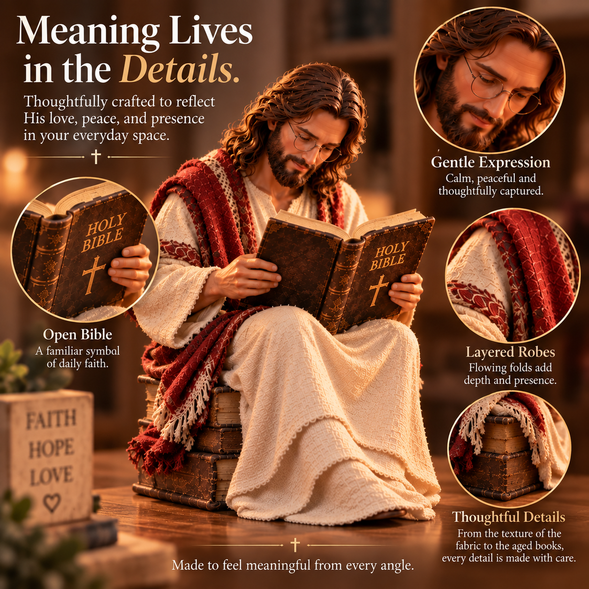 Jesus Reading the Bible — A Quiet Reminder of Faith & Peace