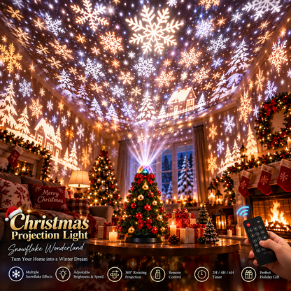 🎄 Christmas Tree Projection Light – 15+ Magical Holiday Scenes with Remote Control