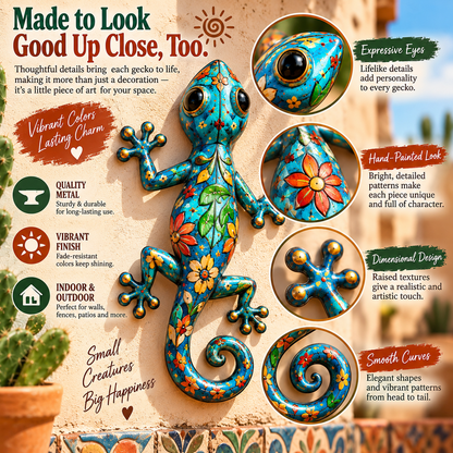 🦎 12-Piece Southwestern Gecko Wall Art Collection