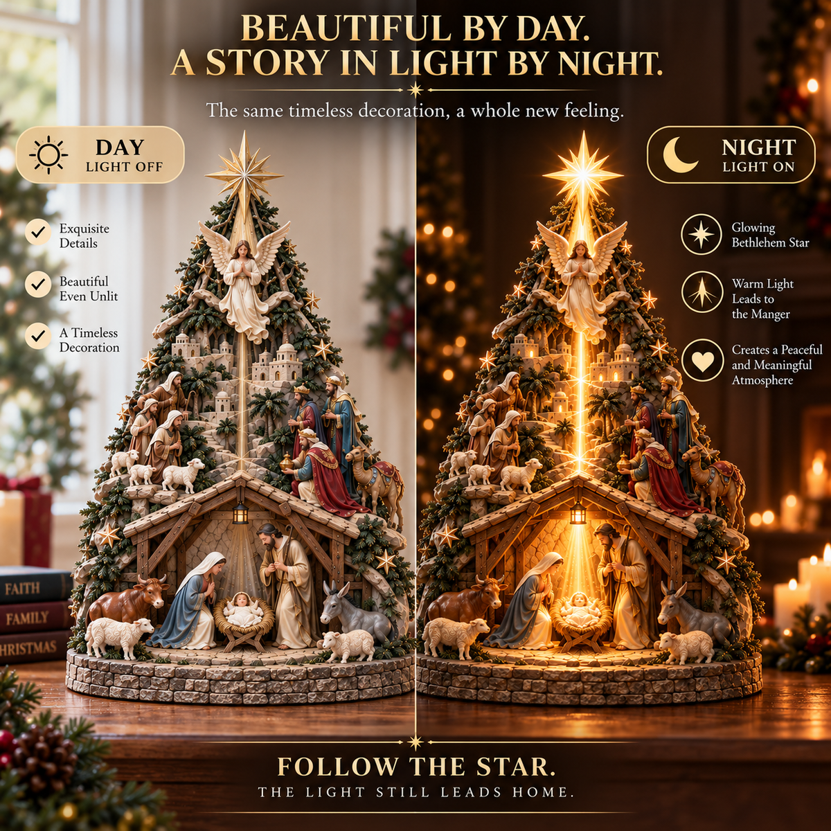 Follow the Star – Bethlehem Nativity Christmas Tree Light