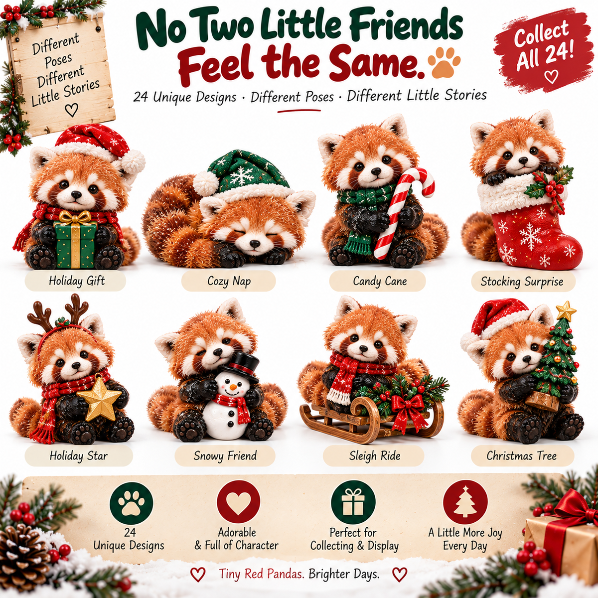 🐾 24 Days of Little Red Pandas — 24 Tiny Personalities to Discover 🎁