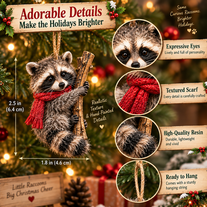 🦝🎄 24 Little Christmas Troublemakers – Raccoon Ornament Collection