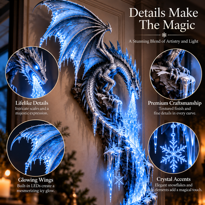 Frostbound Dragon – Illuminated 3D Wall Sculpture ❄️🐉