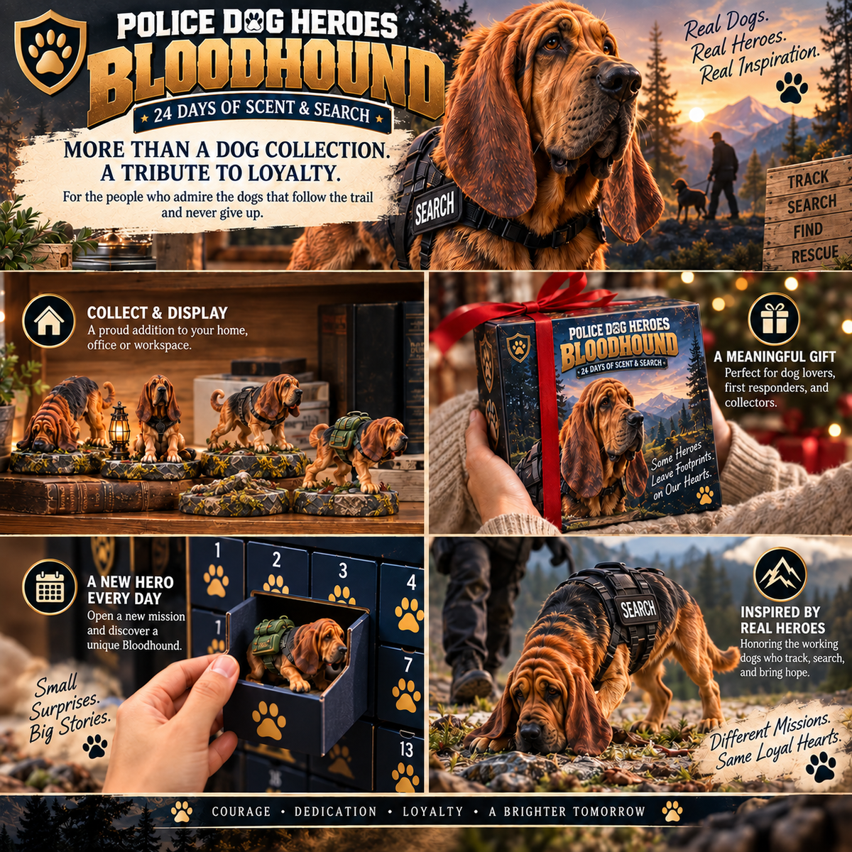 🐾 24 Days of Police Dog Heroes — Bloodhound & Dutch Shepherd Mission Collection