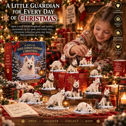 🤍🐕 White German Shepherd Christmas – 24 Loyal Guardians Holiday Collection