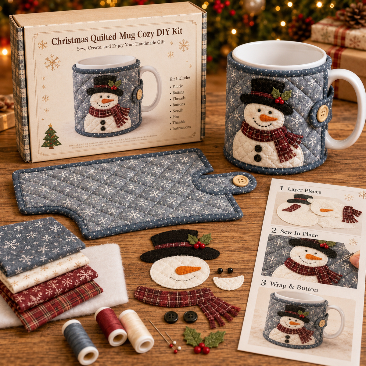🎄 Christmas Mug Cozy Sewing Kit