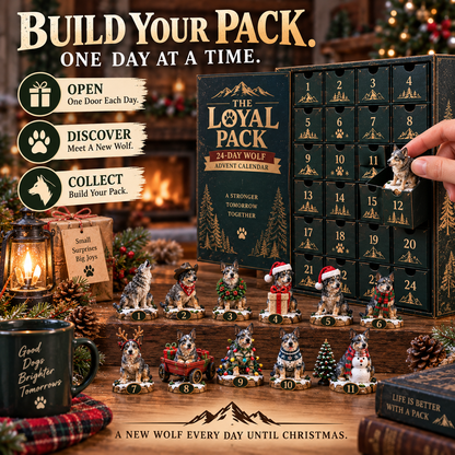 🐺🎄 The Loyal Pack – 24-Day Wolf Advent Calendar, 24 Collectible Wolf Figurines for Christmas 🎁