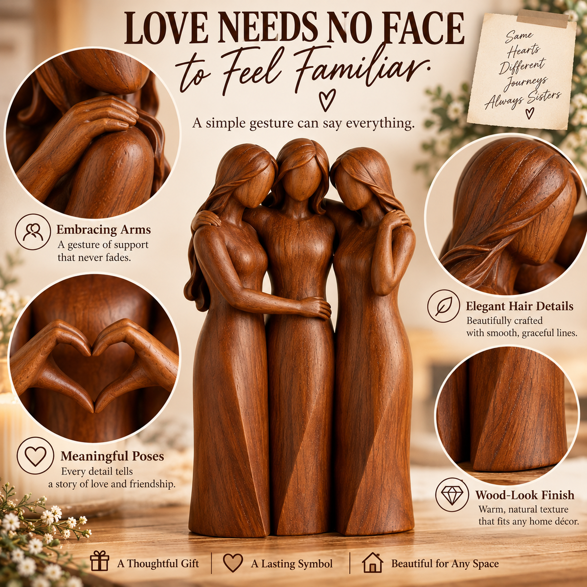 Sisters Forever Friendship Figurine – Meaningful Sister Gift