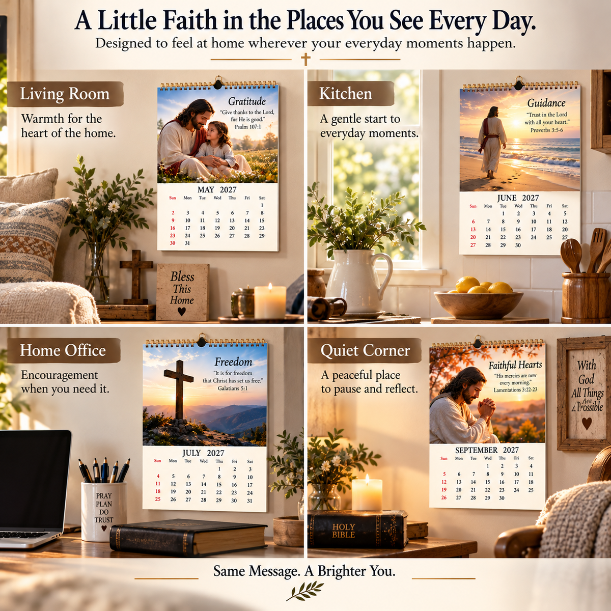 2027 His Light Through Every Season — Christian Inspirational Calendar