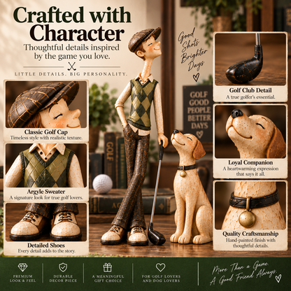 ⛳ Golfer & Loyal Dog Figurine Set 🐾 – Heartwarming Golf Decor & Unique Gift for Golf Lovers