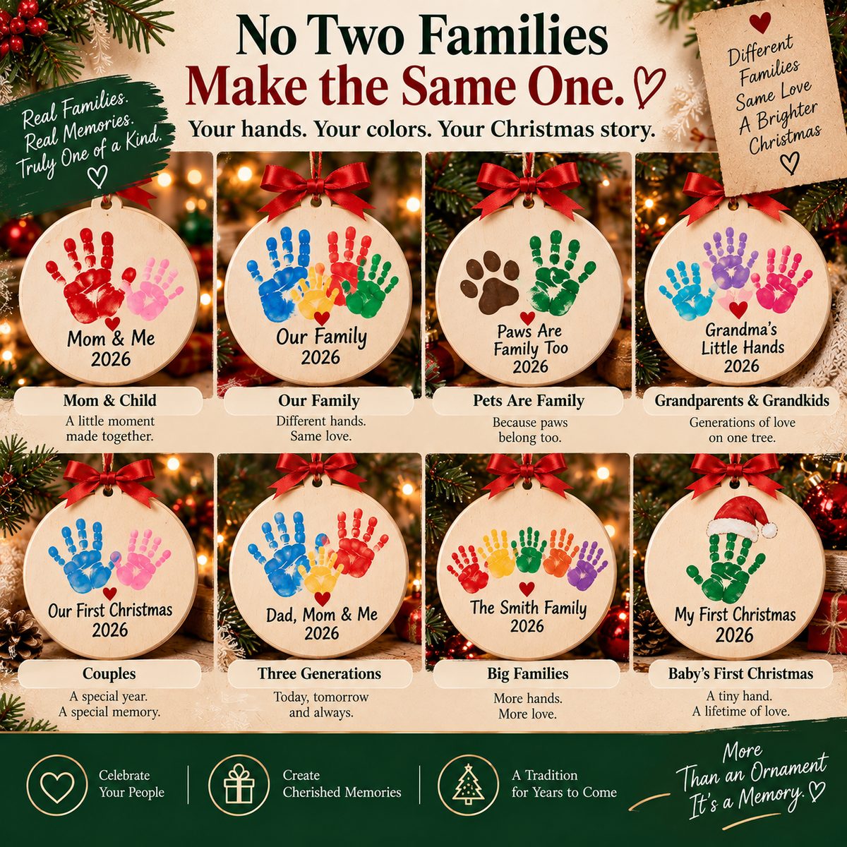 🎄 Family Handprint Christmas Keepsake Kit