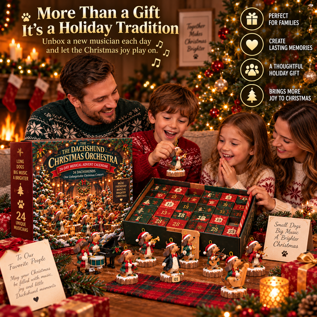 🐾🎻 Dachshund Holiday Orchestra – 24 Little Musicians