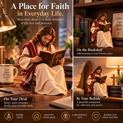 Jesus Reading the Bible — A Quiet Reminder of Faith & Peace