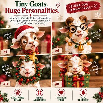 Goat Advent Calendar – 24 Days of Goat-y Goodness, 24 Unique Christmas Goat Collectibles
