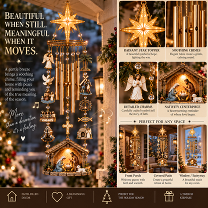 ✨Let His Story Ring On – Bethlehem Star Nativity Wind Chime