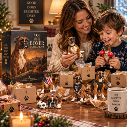 24 Days of Boxer Companions — 24 Unique Boxer Dog Collectible Figures