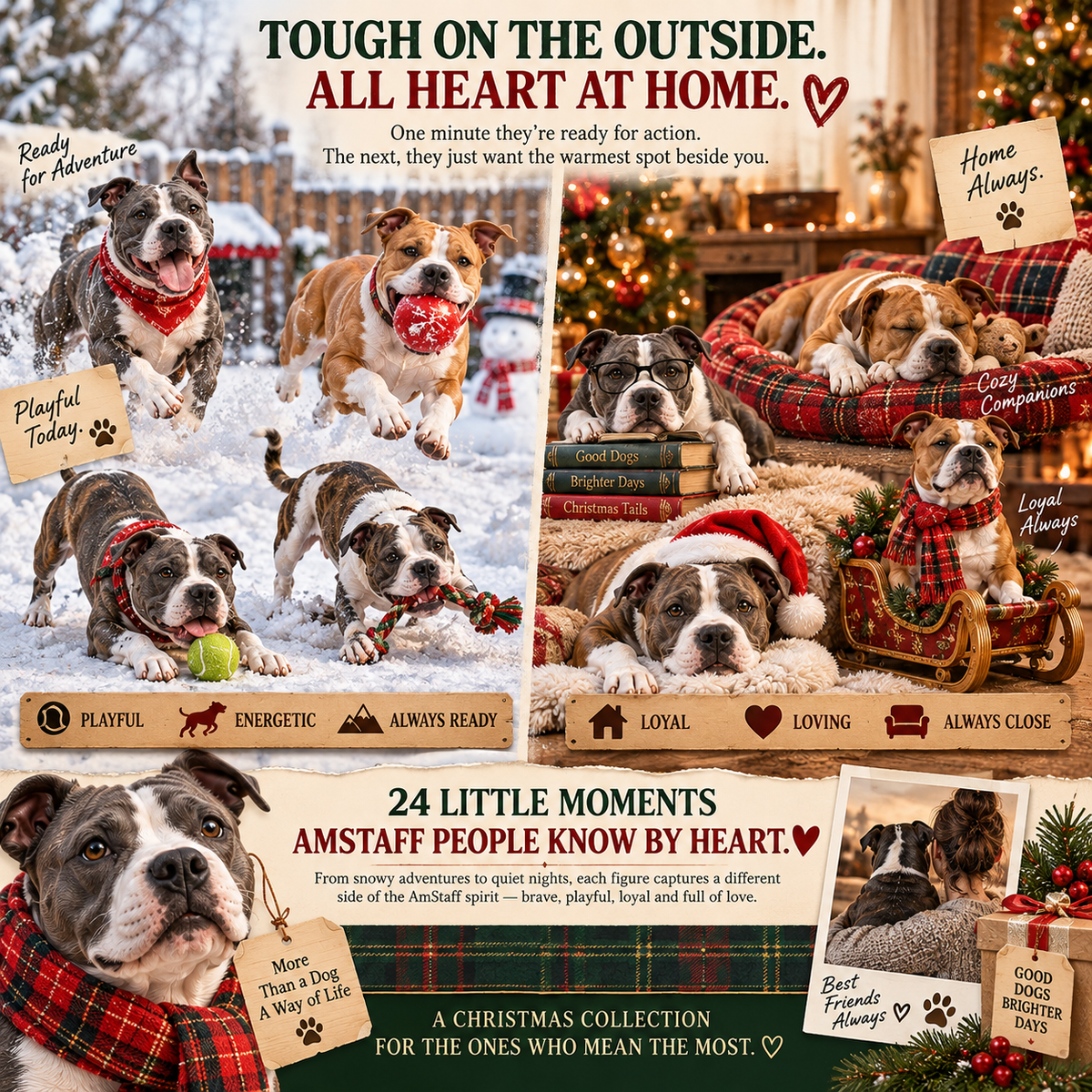 24 Days of AmStaff Christmas – 24 Big Personalities, One Loyal Pack 🐾🎄