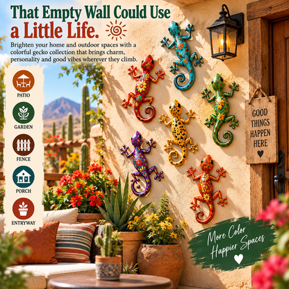 🦎 12-Piece Southwestern Gecko Wall Art Collection