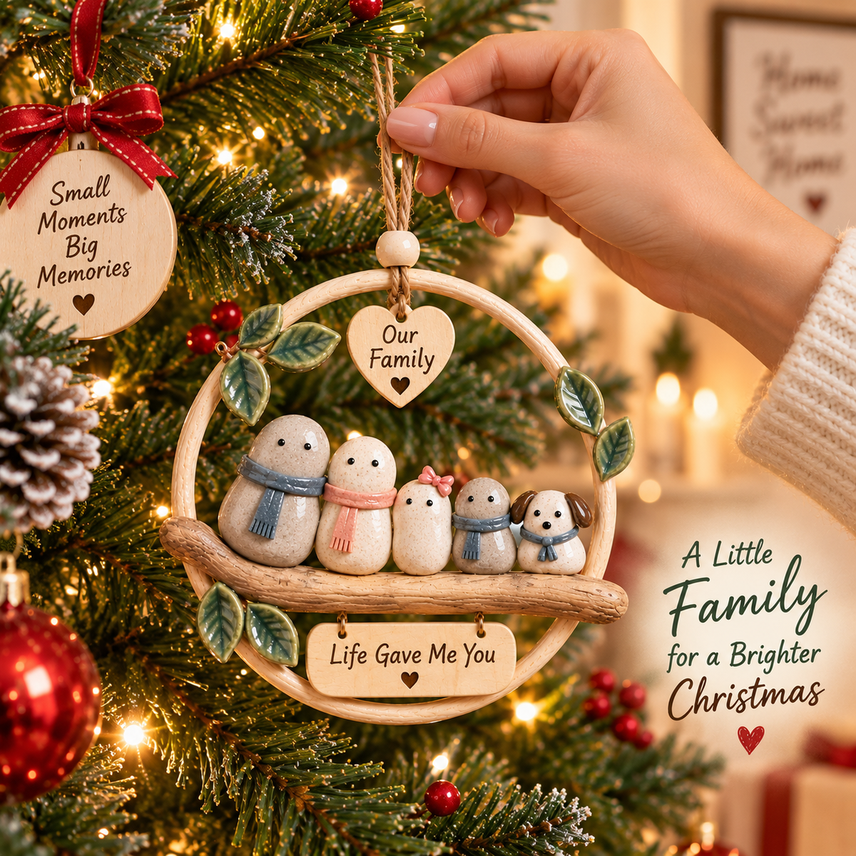 DIY Family Pebble Keepsake Kit – Create Your Own Family Christmas Ornament, Meaningful Holiday Craft & Gift
