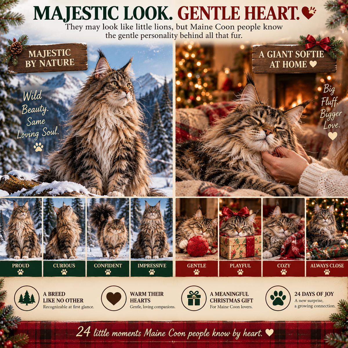 24 Days of Maine Coons – Majestic Looks, Gentle Hearts 🐾🎄