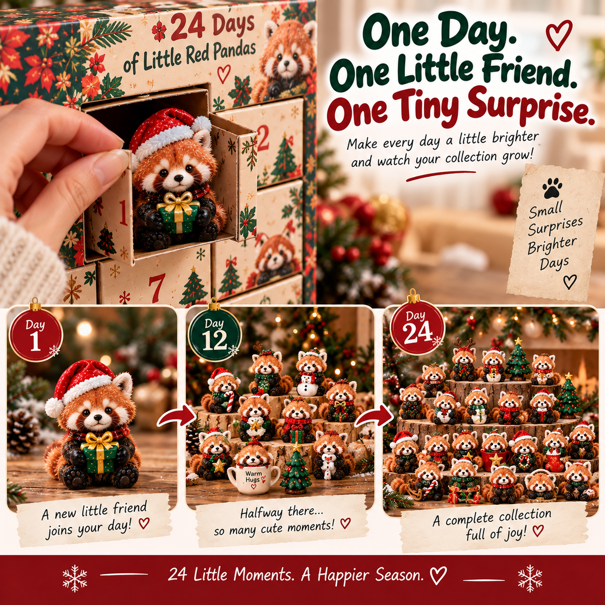 🐾 24 Days of Little Red Pandas — 24 Tiny Personalities to Discover 🎁
