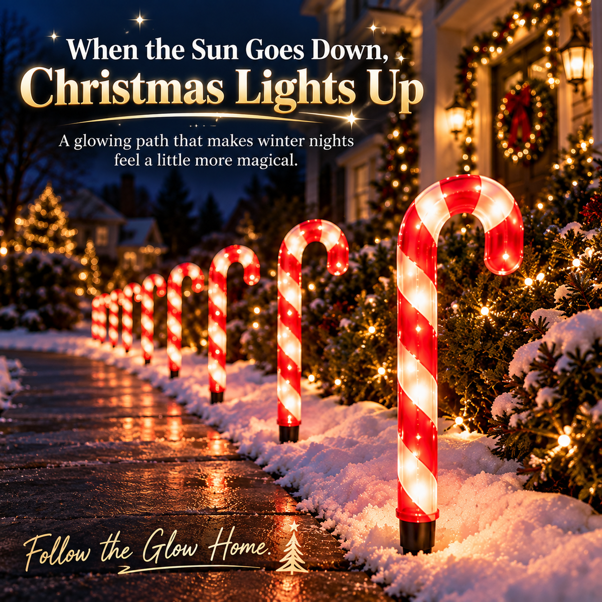 🎄 Christmas Candy Cane Pathway Lights – Light Up the Way Home