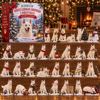 🤍🐕 White German Shepherd Christmas – 24 Loyal Guardians Holiday Collection