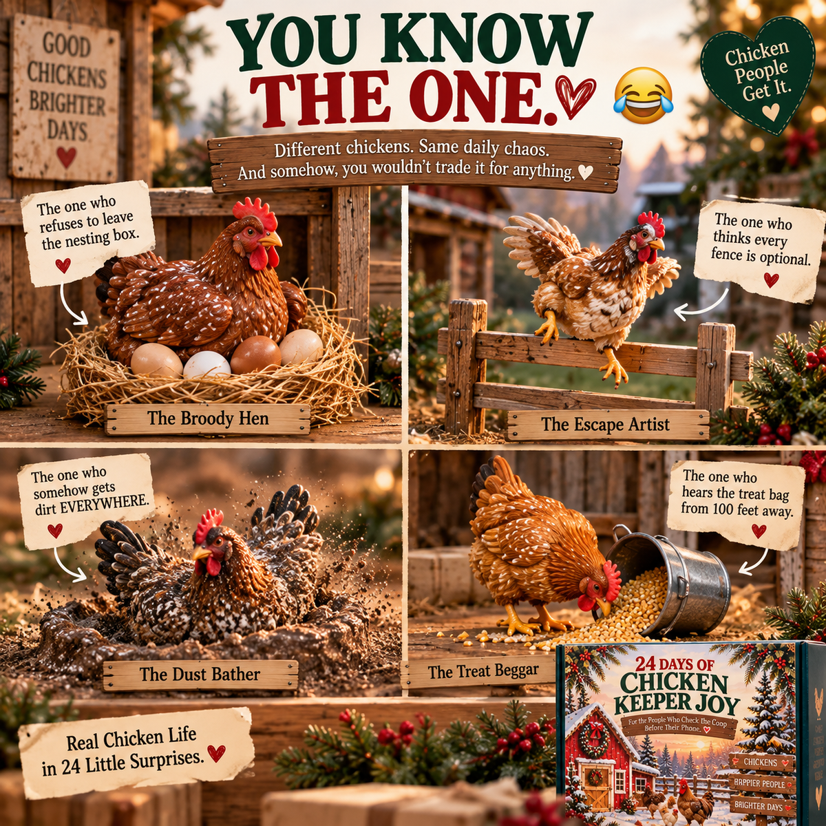 🐓 24 Days of Chicken Keeper Joy — 24 Little Moments From Life Around the Coop