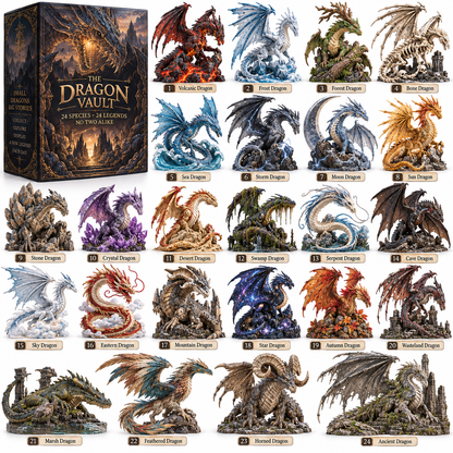 🐉 The Dragon Vault – 24 Legendary Dragon Species Discovery Collection