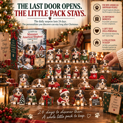 24 Days of Mini American Shepherds – Small Paws, Big Christmas Adventures 🐾🎄