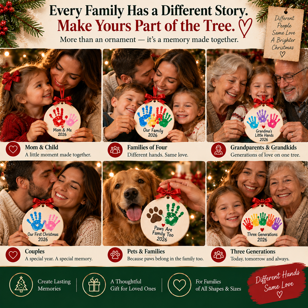 🎄 Family Handprint Christmas Keepsake Kit