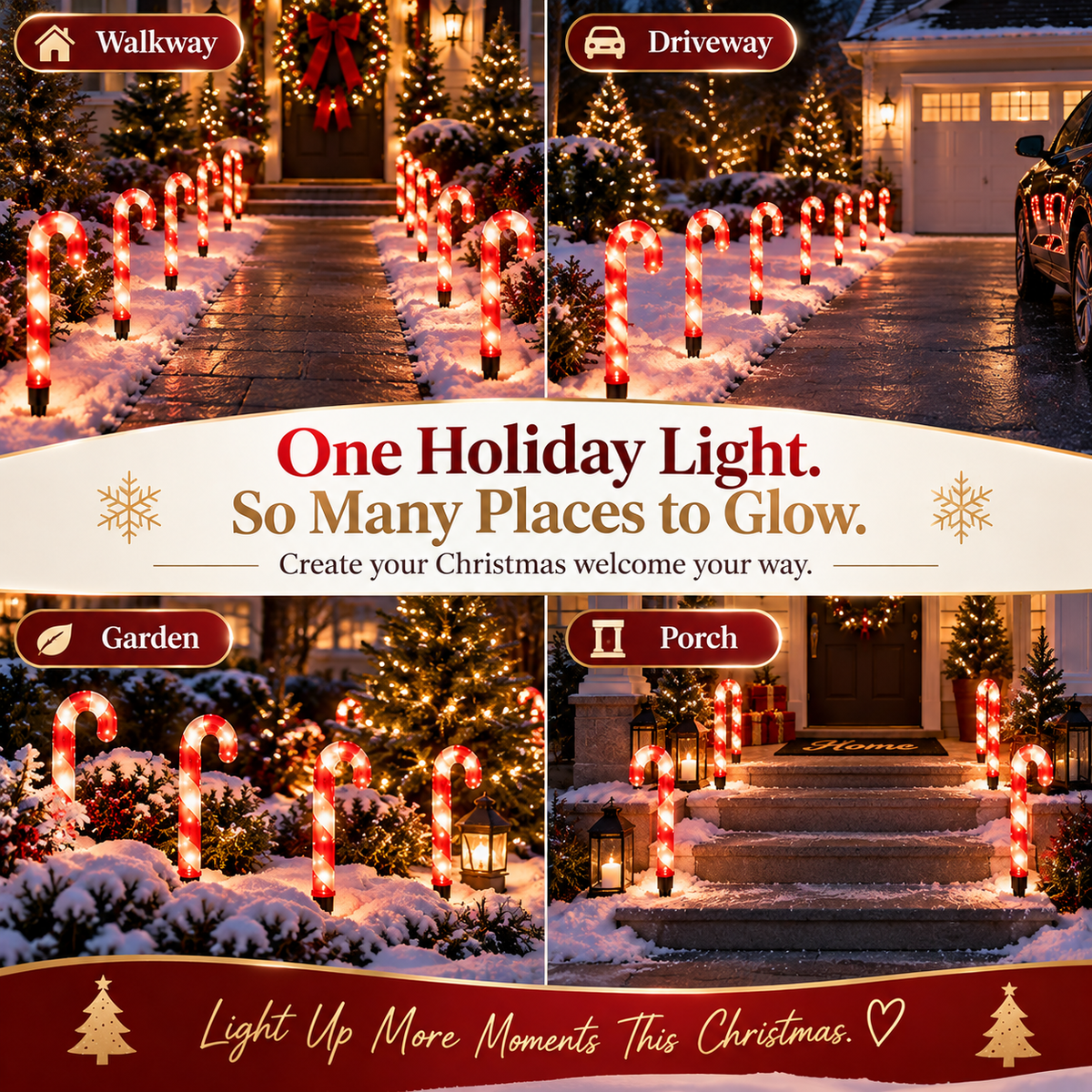 🎄 Christmas Candy Cane Pathway Lights – Light Up the Way Home
