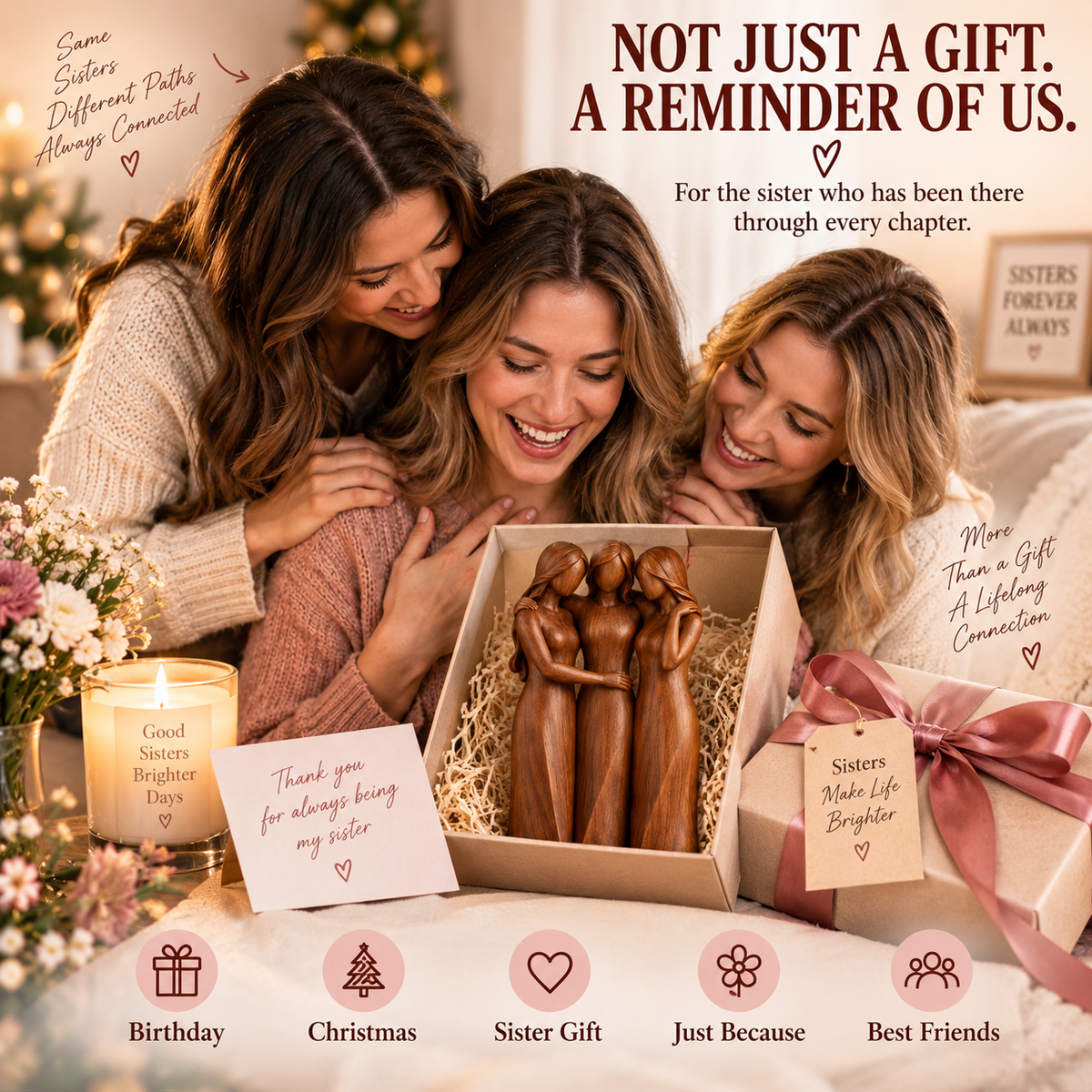 Sisters Forever Friendship Figurine – Meaningful Sister Gift