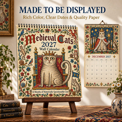 🐈🏰 Medieval Cats 2027 – 12 Months of Historically Questionable Cats