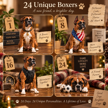 24 Days of Boxer Companions — 24 Unique Boxer Dog Collectible Figures