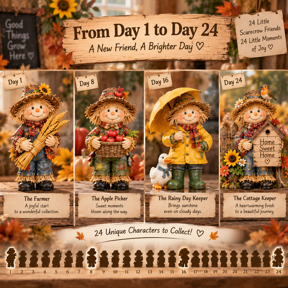 24 Little Scarecrow Friends — A Countryside Collection of Harvest, Home & Happiness 🌻