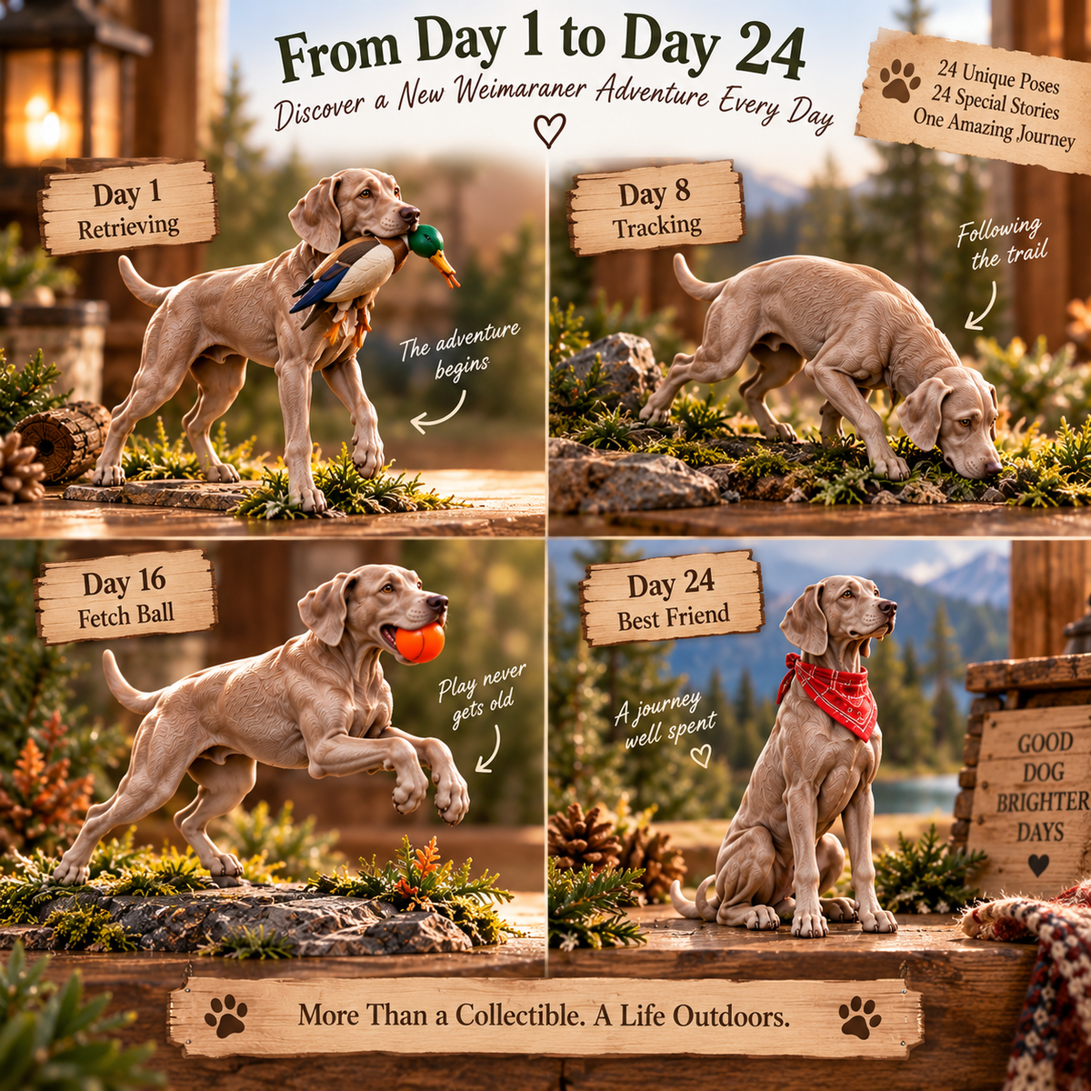24 Days of Weimaraner Adventures – 24-Piece Dog Collectible Countdown