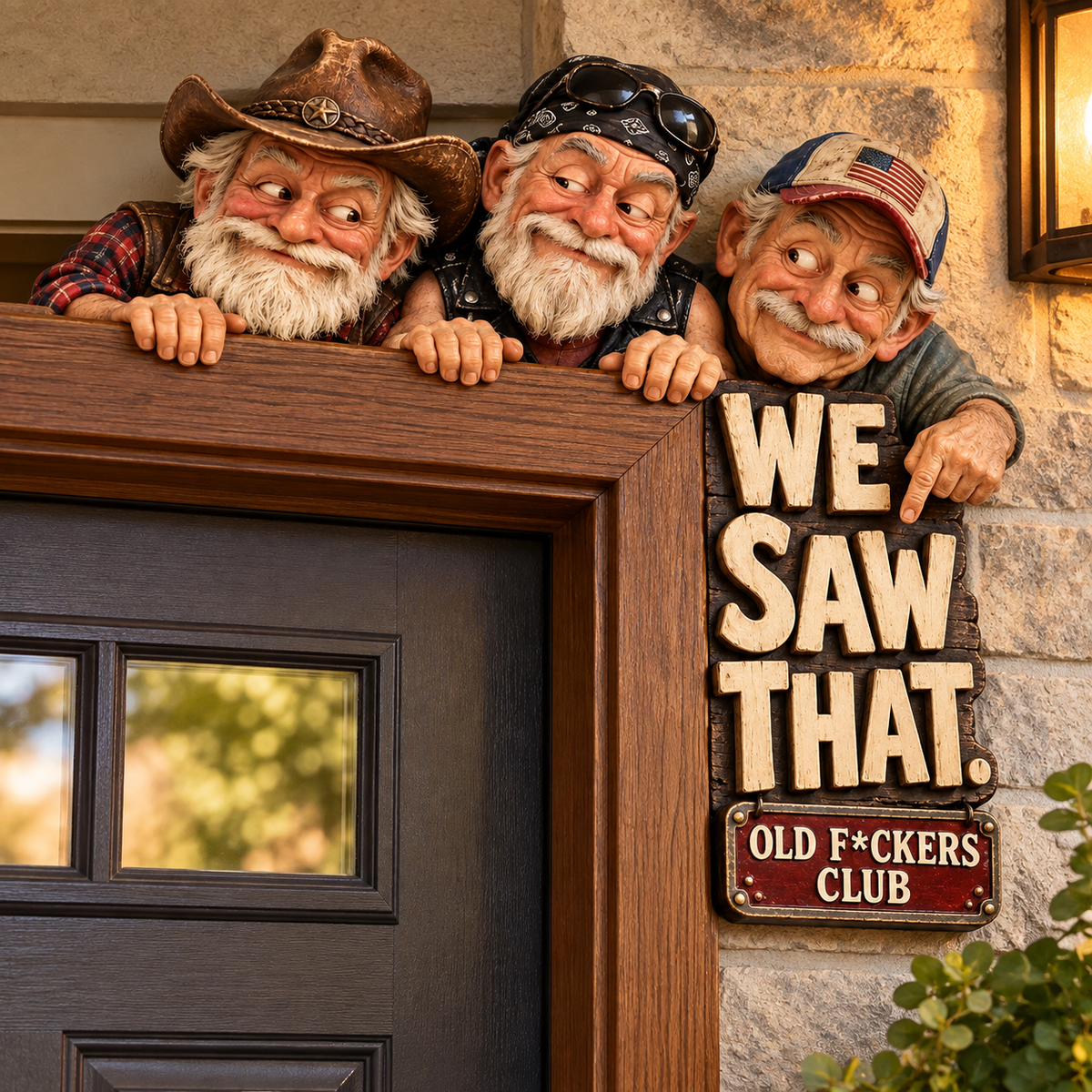 Old F*ckers Club “We Saw That” Door Topper – Funny Old Men Garage & Man Cave Decor
