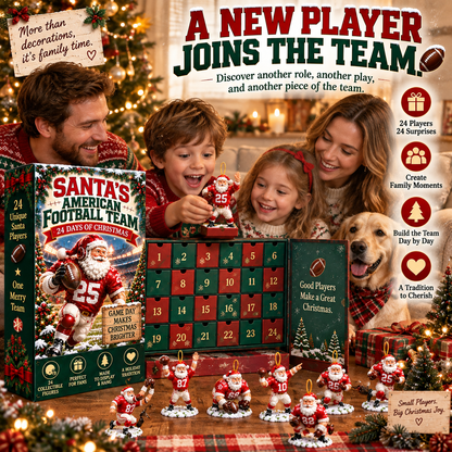 🏈🎅 Santa’s American Football Team – 24 Christmas Game-Day Players