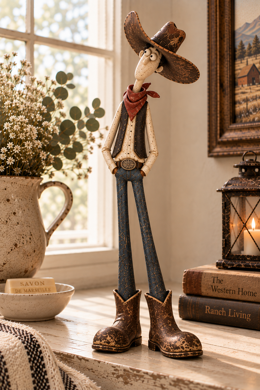 🤠🐴 Whimsical Western Cowboy & Horse Figurine Duo 🌵