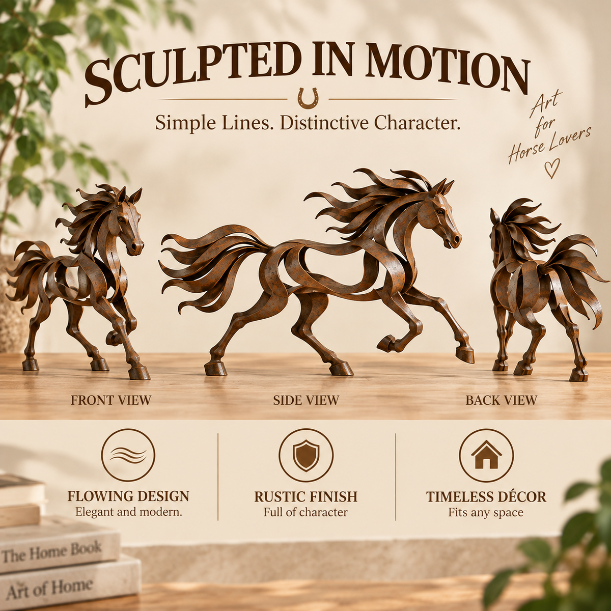 🐎 Spirit of the Open Range – Galloping Horse Sculpture