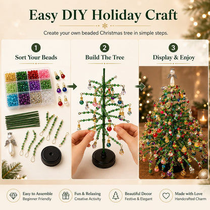 🔥HOT SALE 49% OFF🎄✨DIY Beaded Christmas Tree Kit – 🎅Create Your Own Sparkling Holiday Decoration