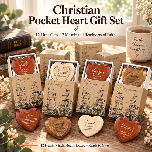 ⏳Last Day 50% OFF ✝️ Christian Pocket Heart Gift Set(Set of 12)
